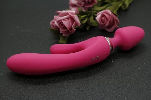 Потрійний вібратор для сексу, стимулятор для клітора і піхви, двосторонній вібратор з відростком, інтимні гру С 995 фото