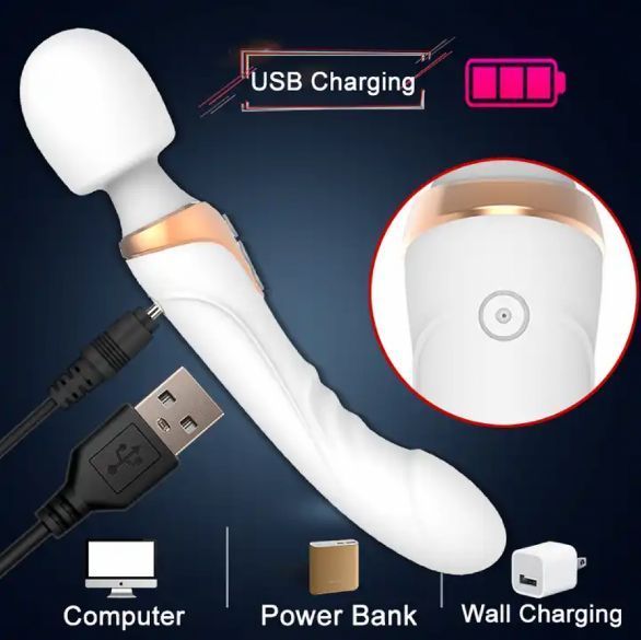 Універсальний вібратор мікрофон від USB, Двосторонній вібромасажер 25.3 х 4.8 см, Інтимні іграшки С 296 фото